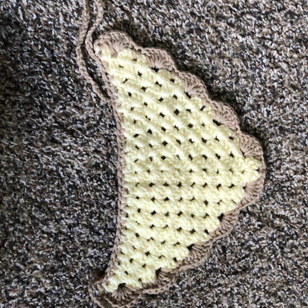 Handmade Crochet Bandanna with Scalloped Edge